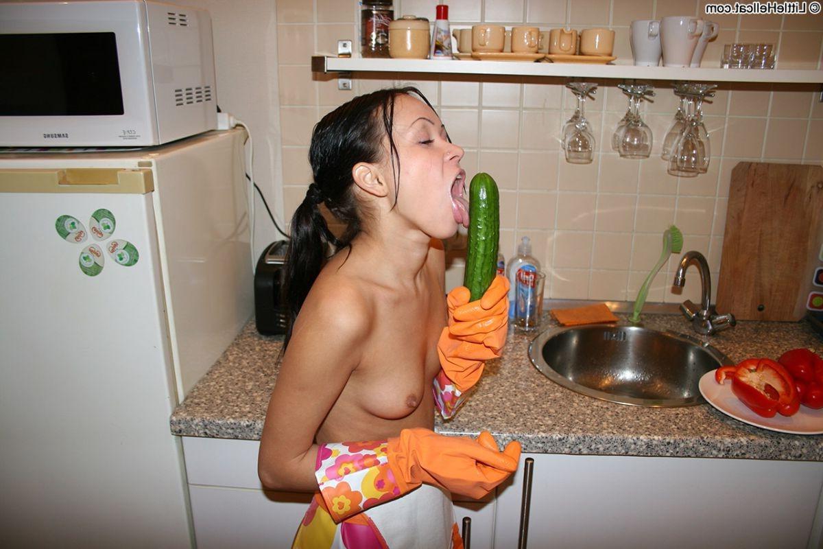 16P Petite teen gets hard fucked on the kitchen