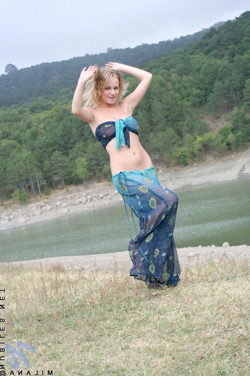 15P Big titted milana enjoys nature tripping and posing nude in the wilderness