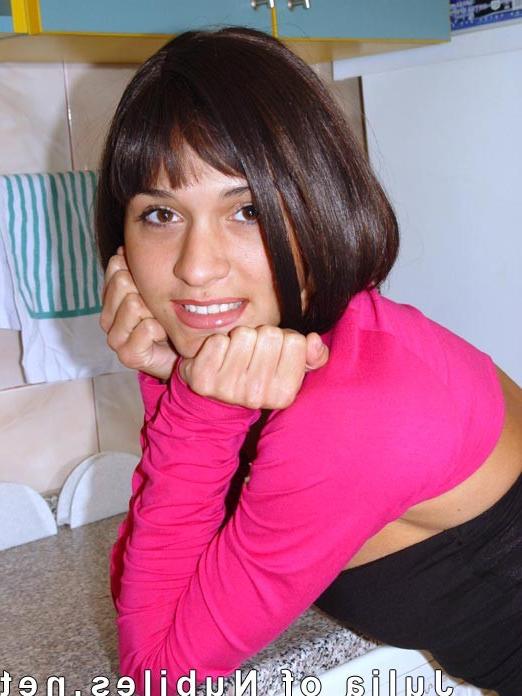 15P Naughty teen nubile gets naked in the kitchen