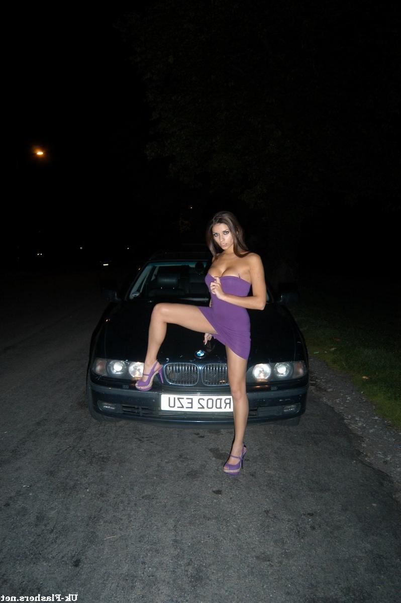 16P Big tit flashing and outdoor pornstar striptease by brunette Krystal Webb