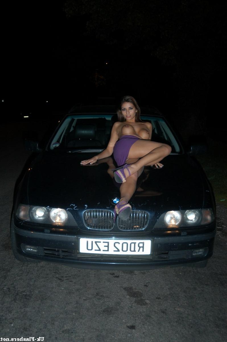 16P Big tit flashing and outdoor pornstar striptease by brunette Krystal Webb