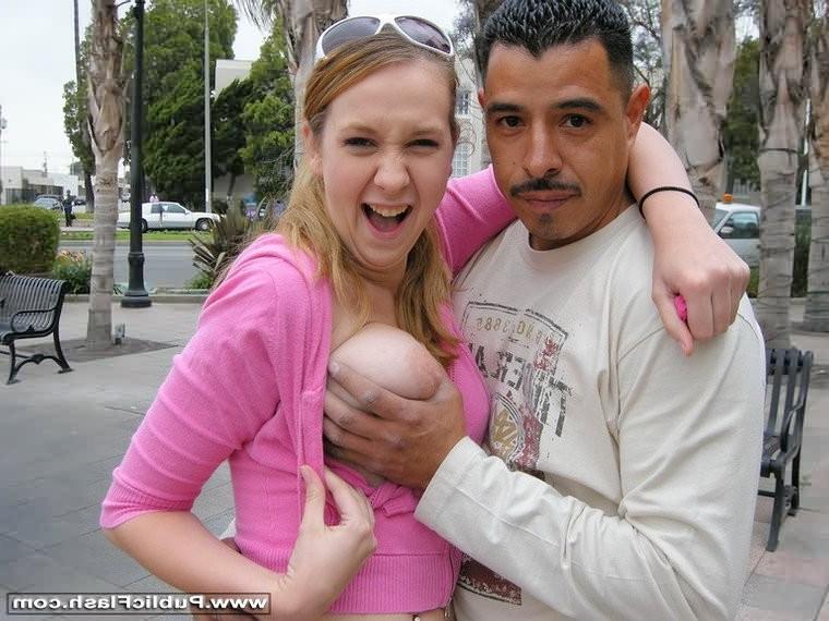 16P Cute Busty D Cups Flasher Bares Big Tits Ass and Pussy in Public
