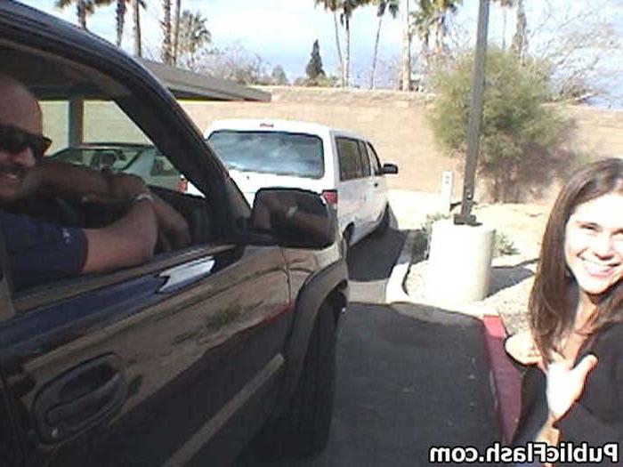 16P Mini Tit College Chick Talked Into Public Flashing on Street