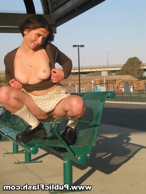 16P Hairy Flasher Lifts Her Skirt at a Public Stadium