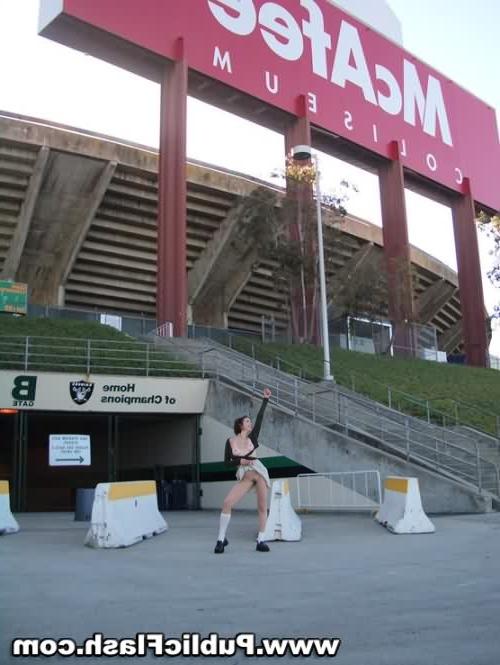 16P Hairy Flasher Lifts Her Skirt at a Public Stadium