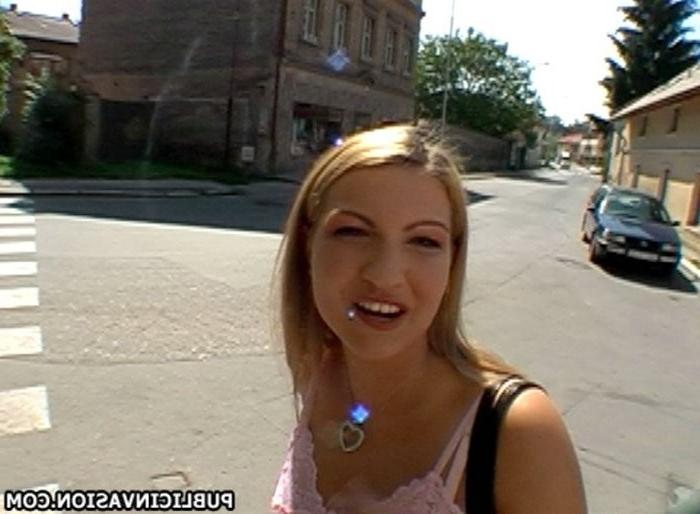 16P an innocent chick tempted to blows cock in public