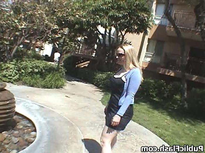 16P Bare Boob Flasher Makes a Splash in Public Fountain