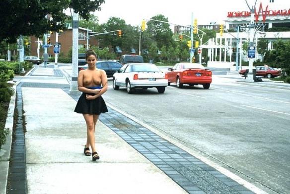 16P Flashing tits and ass in public