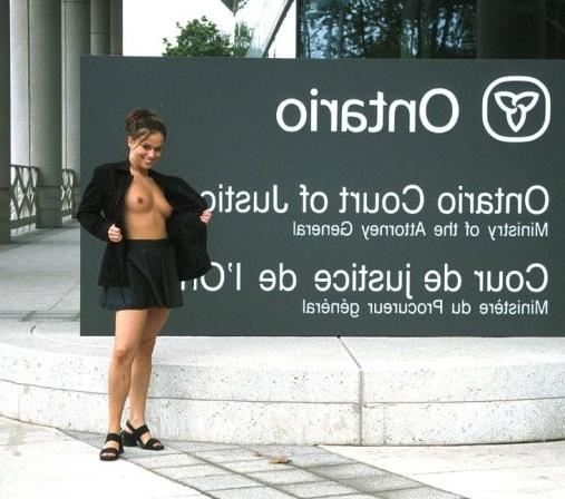16P Flashing tits and ass in public