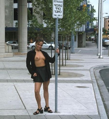 16P Flashing tits and ass in public