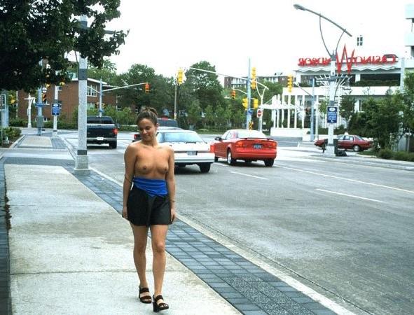 16P Flashing tits and ass in public