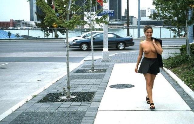 16P Flashing tits and ass in public