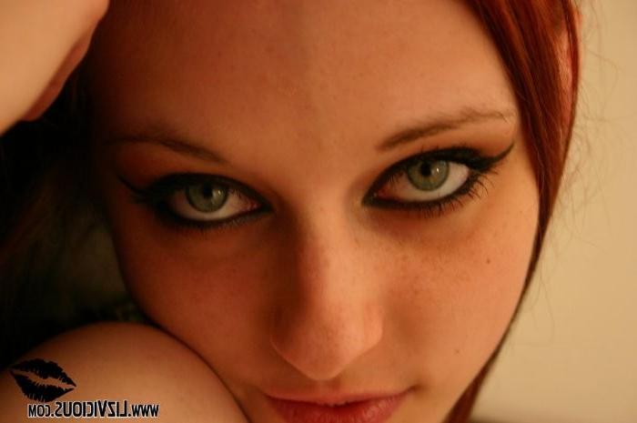 15P Redhead goth teen strips down to nothing