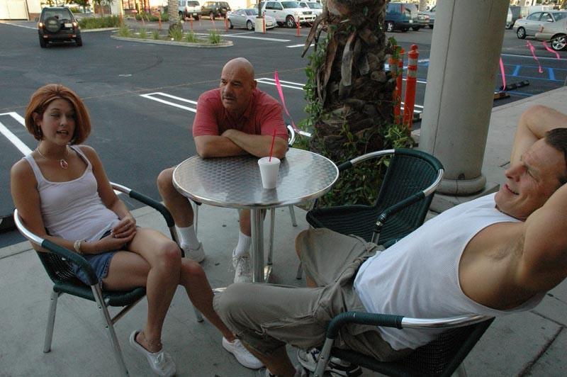 15P Redhead teen Trisha threesome hardcore sex with old guys