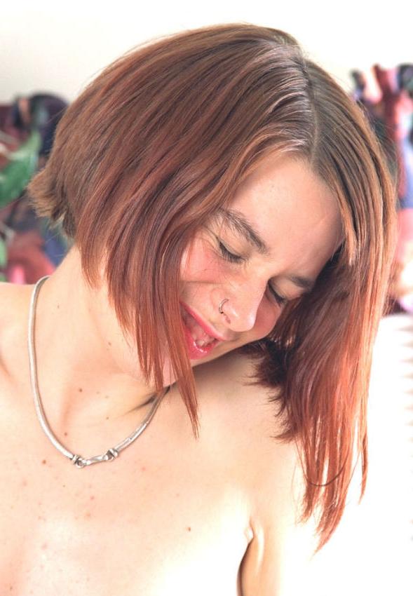 20P Sweet redhead teen playing with ice