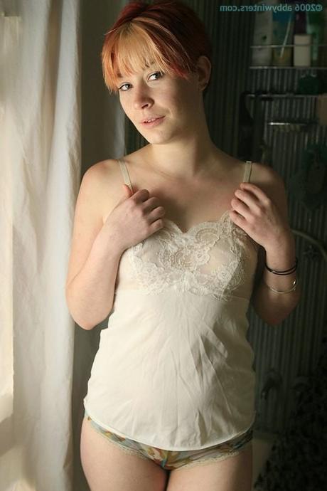 16P Lil Titties Redhead Ozzie Takes Off Her Tight Panties