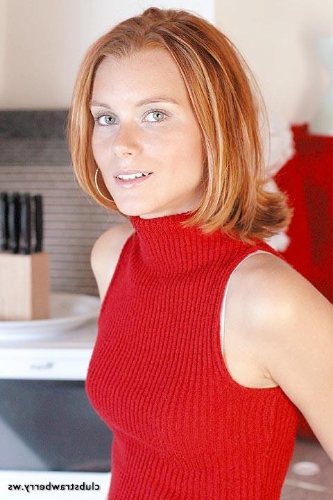 18P Shy redhead beauty stripping in kitchen