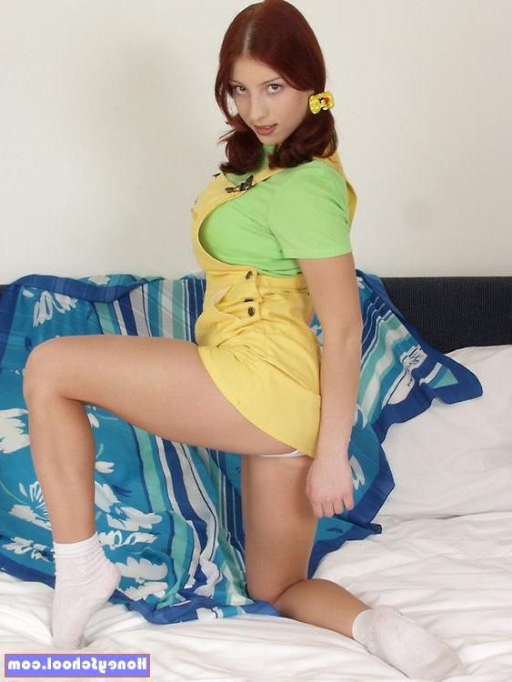 15P Redhead teen shows off her bigtits