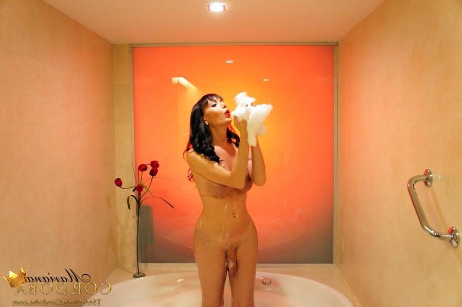 15P Gorgeous Tranny Mariana Cordoba with a big wet erection