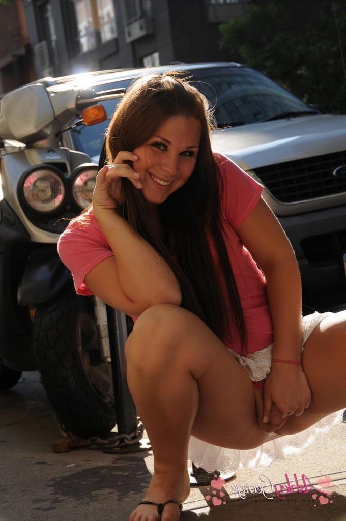 12P Transsexual sweetie Ashley George posing in public