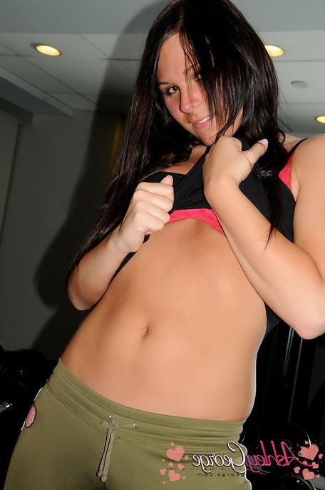 15P Flirty brunette Ashley George is not like other girls
