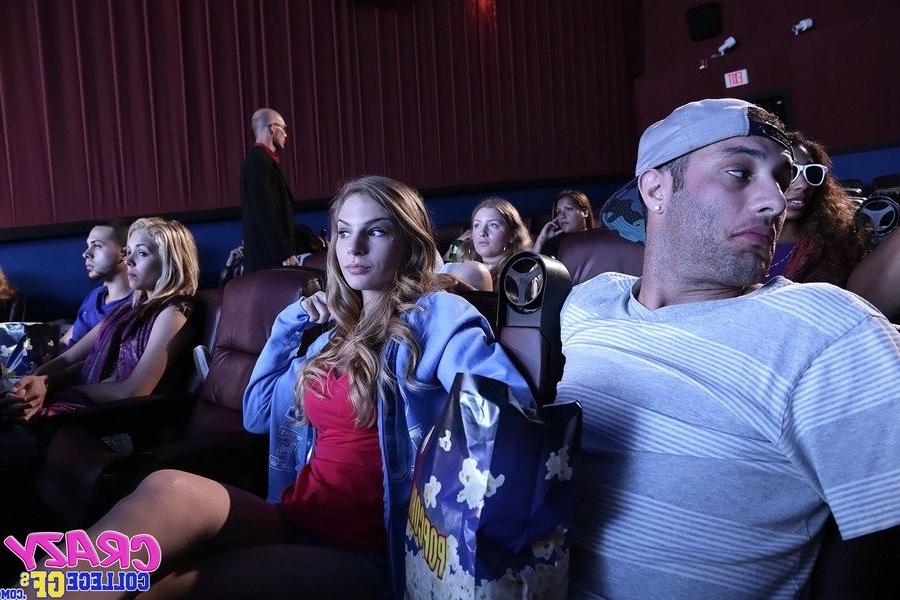 12P College movie night on campus with public fucking