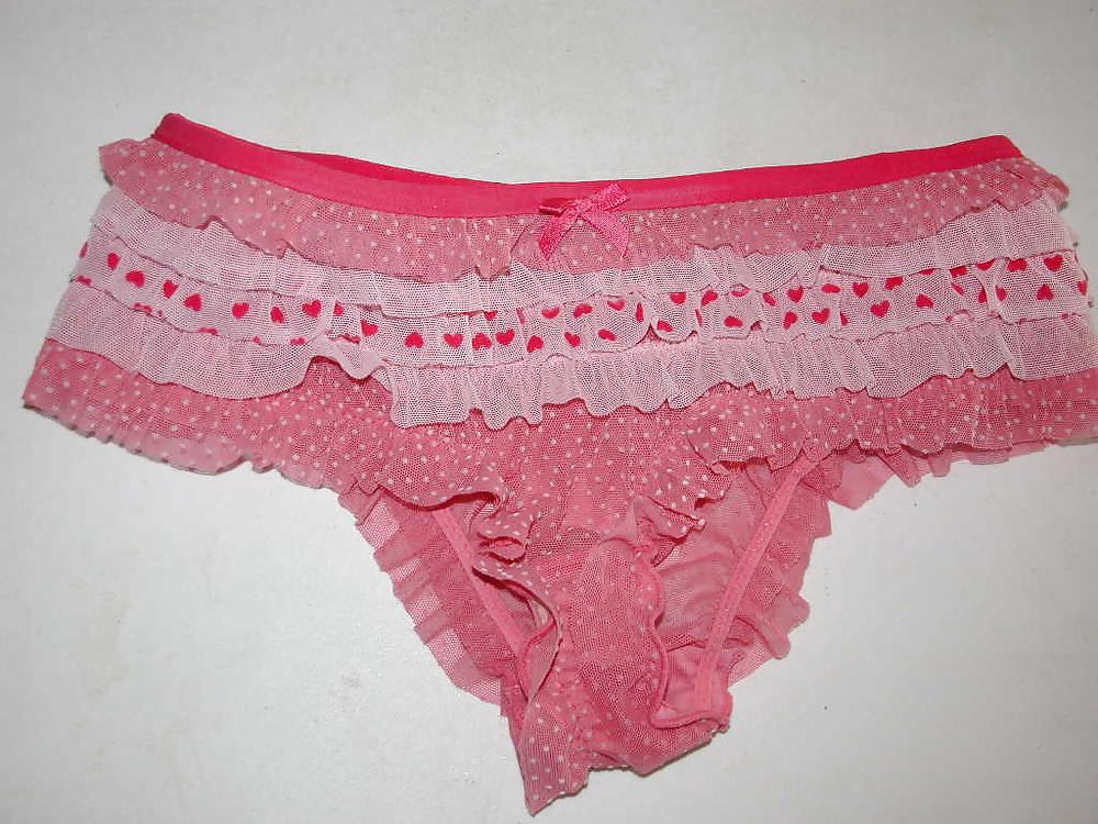 14P Sperm on pink lace panties