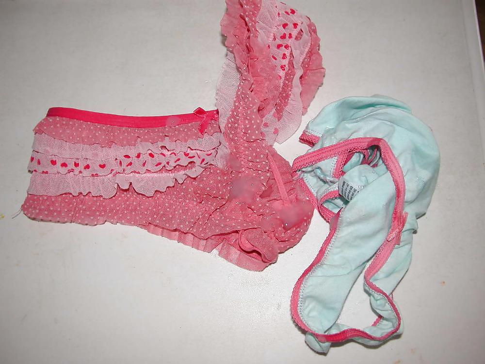 14P Sperm on pink lace panties