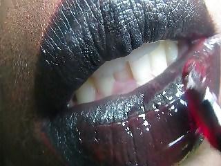 14P Black Lipstick Fetish