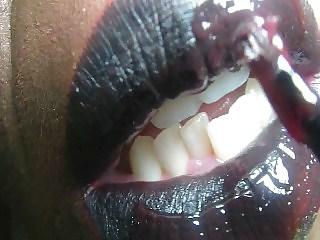 14P Black Lipstick Fetish