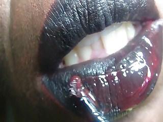 14P Black Lipstick Fetish