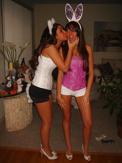 23P Teen Babes Kissing