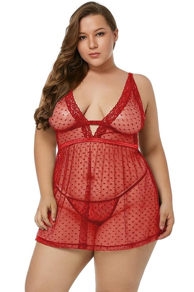 25P Plus Size Red Lingerie