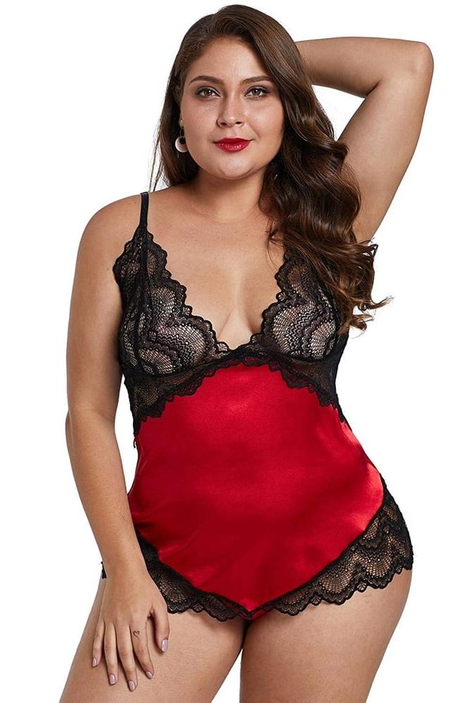25P Plus Size Red Lingerie