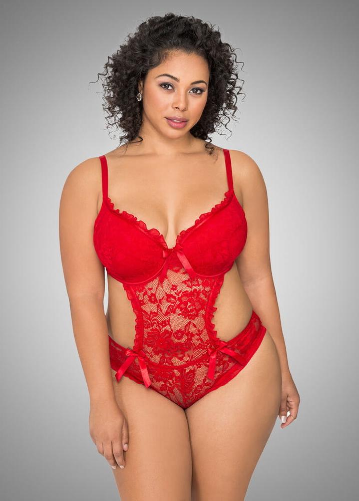 25P Plus Size Red Lingerie