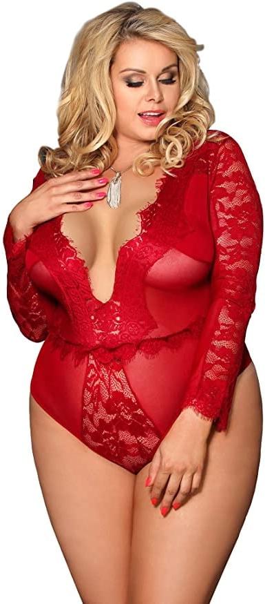 25P Plus Size Red Lingerie