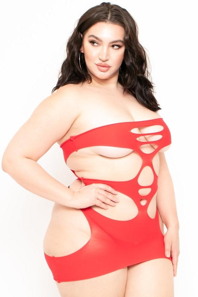 25P Plus Size Red Lingerie