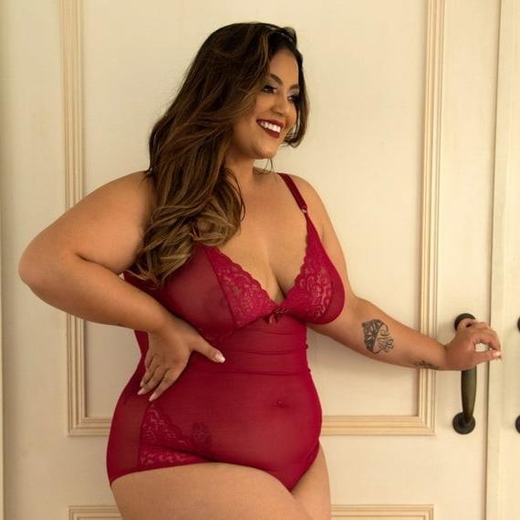 25P Plus Size Red Lingerie