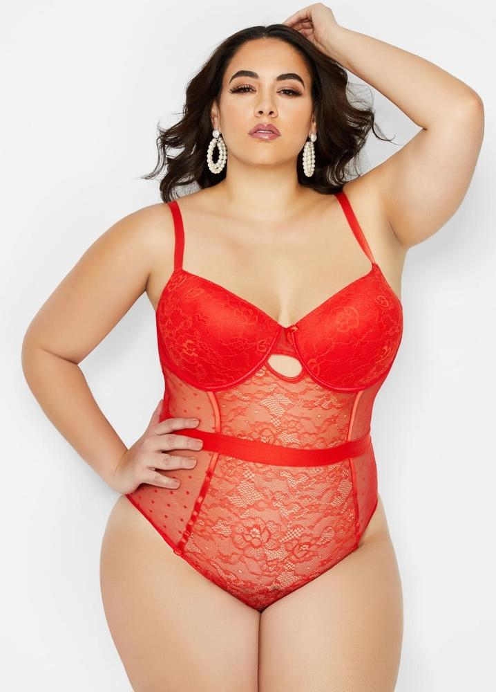 25P Plus Size Red Lingerie