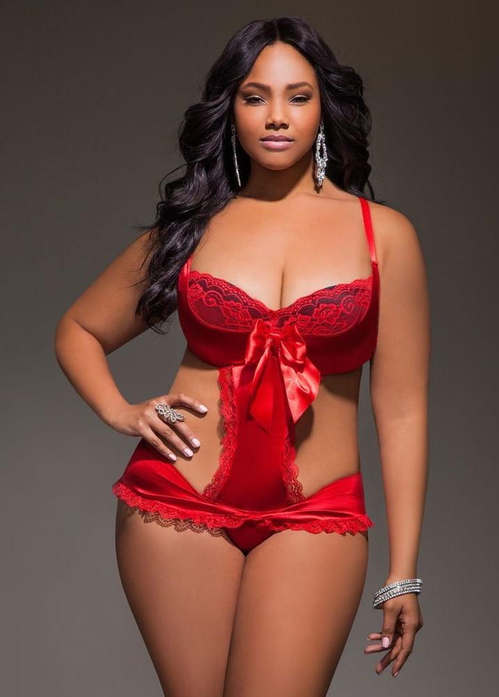 25P Plus Size Red Lingerie