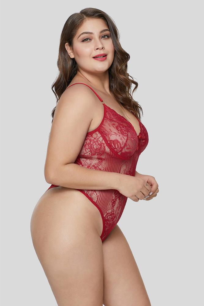 25P Plus Size Red Lingerie