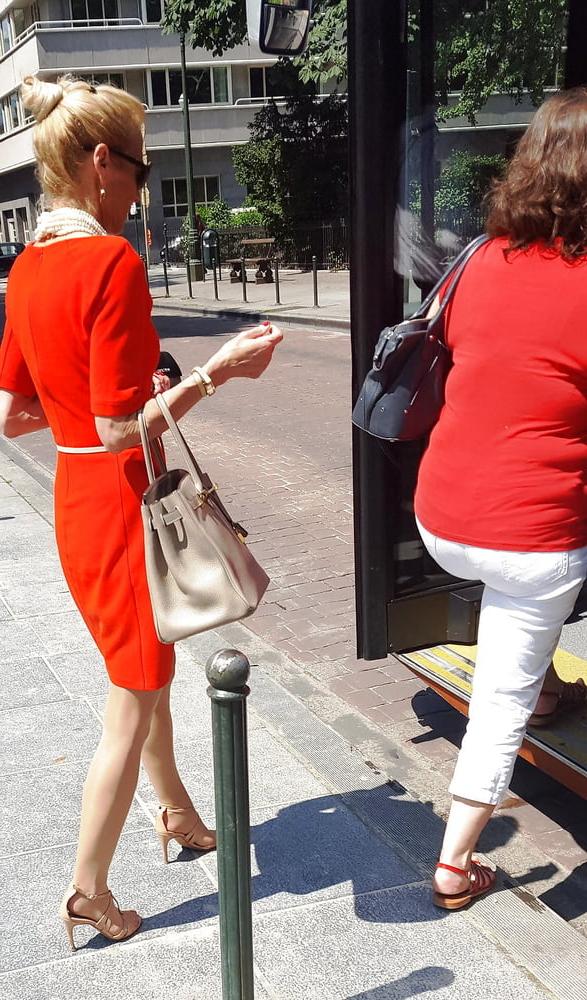 22P pantyhose in public 2