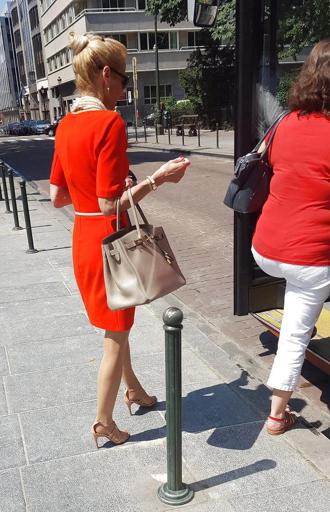 22P pantyhose in public 2