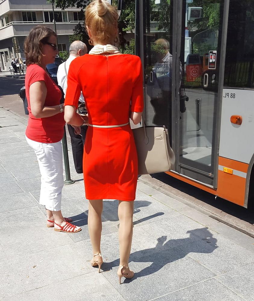 22P pantyhose in public 2