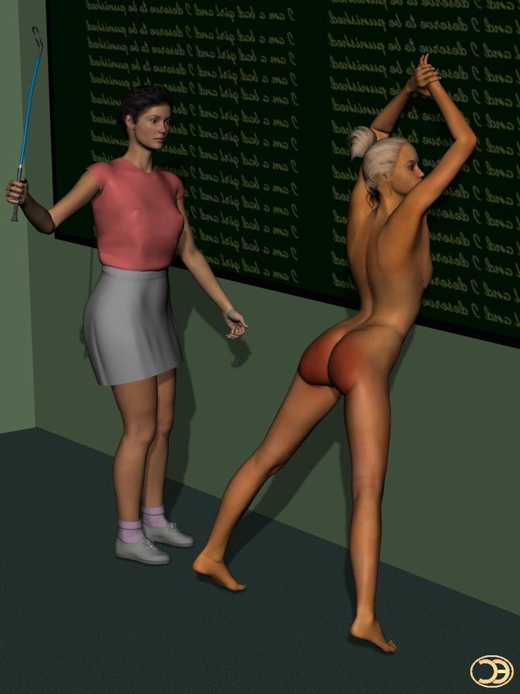 18P Naughty Schoolgirls in trouble 3-D