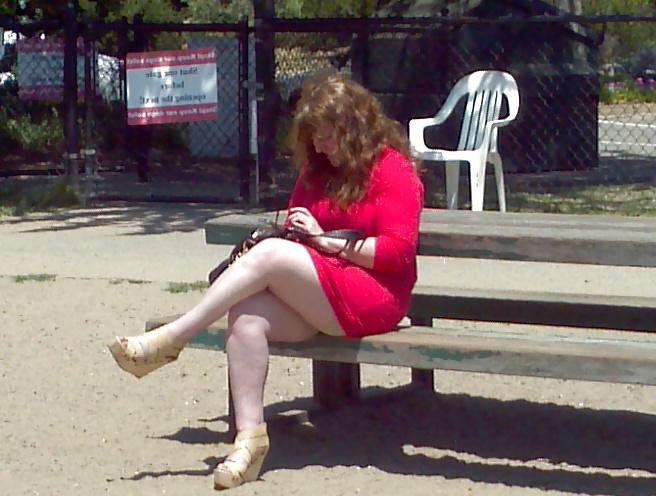 9P Sexy BBW Big Thighs-Candid Public 