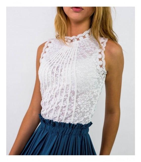 25P Sleeveless lace tops- sexy elegance