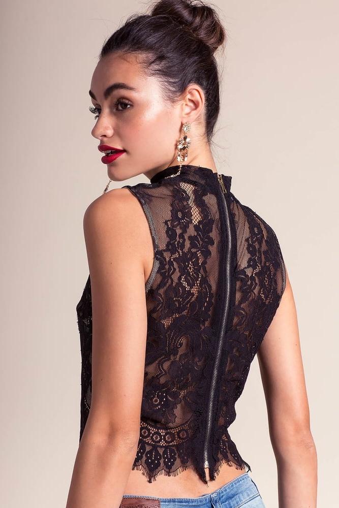 25P Sleeveless lace tops- sexy elegance