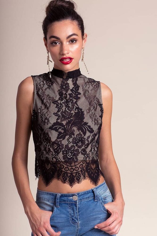 25P Sleeveless lace tops- sexy elegance