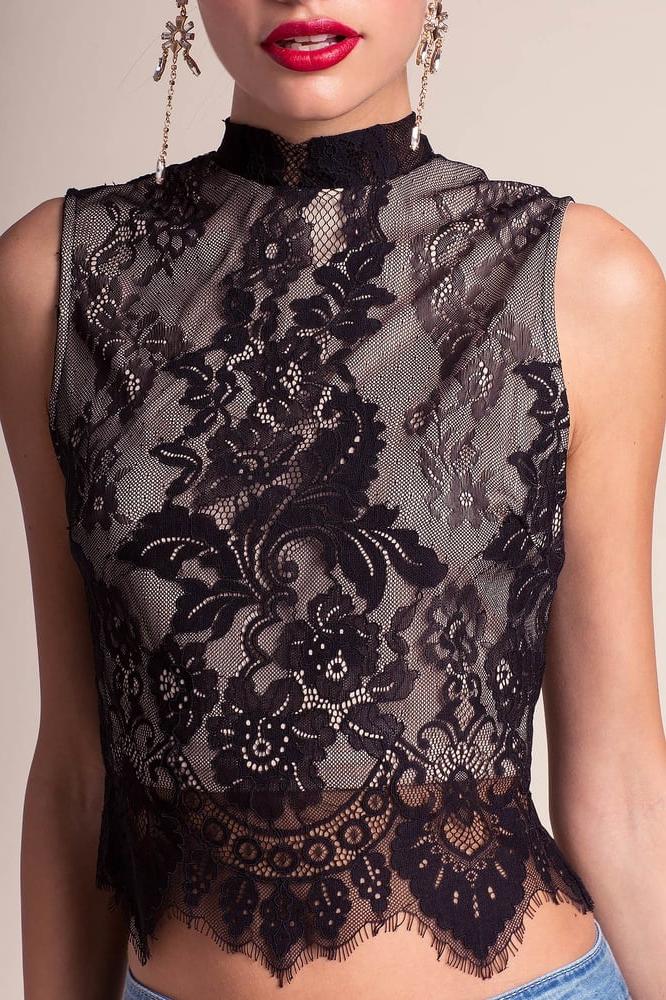 25P Sleeveless lace tops- sexy elegance